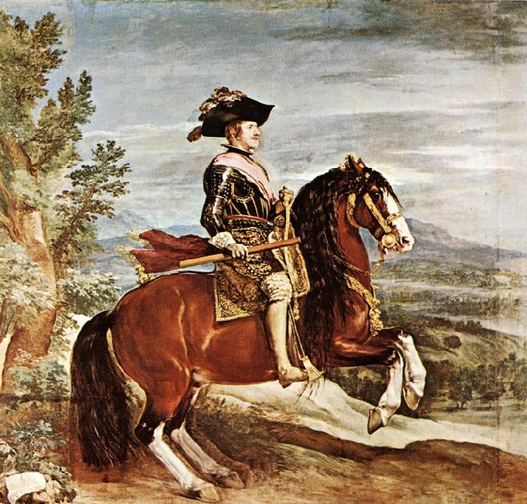 VELAZQUEZ, Diego Rodriguez de Silva y Equestrian Portrait of Philip IV kjugh